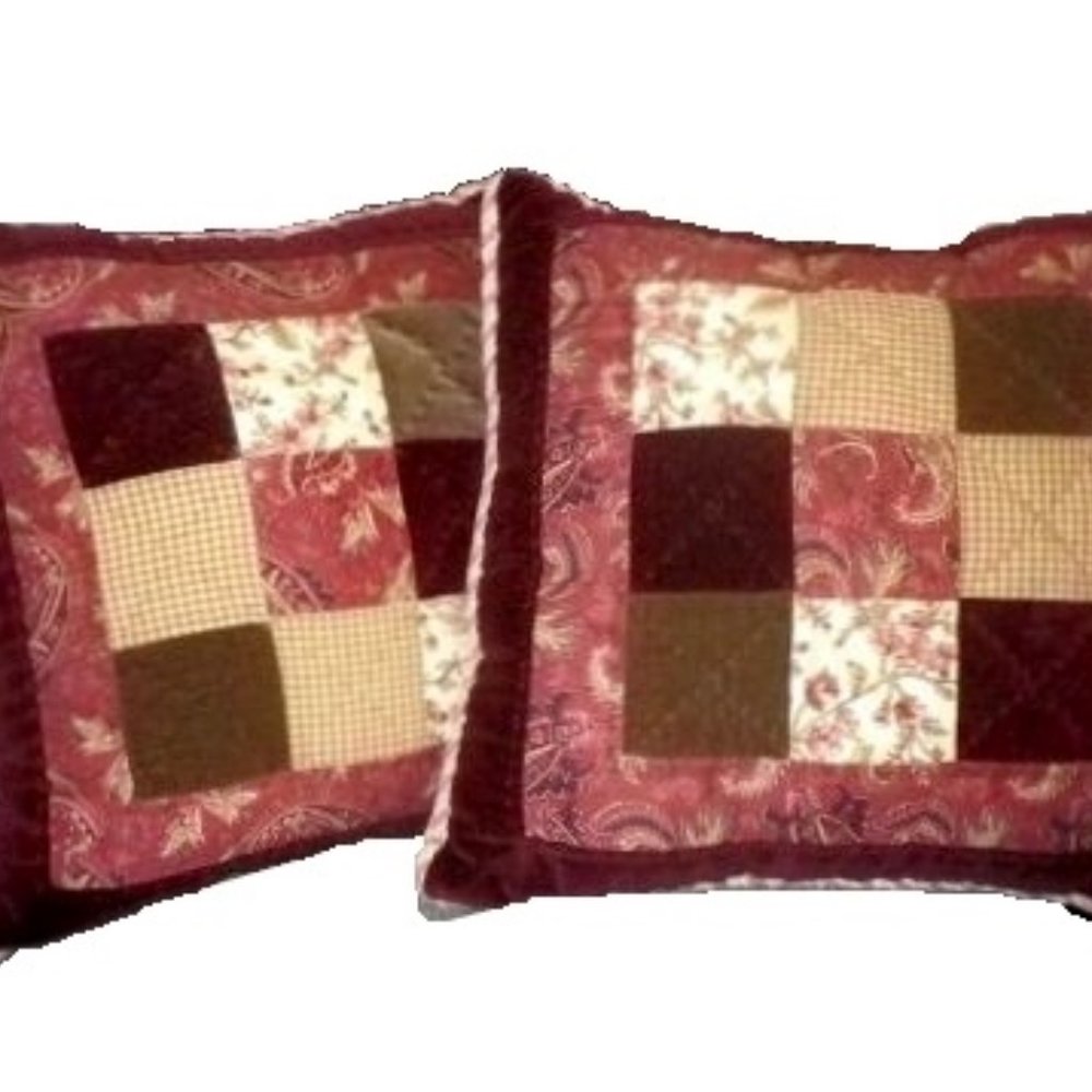 Pair of 2 Patchwork Pillows - Picture 4 of 14